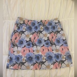 Up! Floral Print Pull-On Skort with Built-In Shorts Size 12